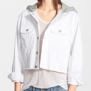 RAG & BONE crop denim hoodie jacket